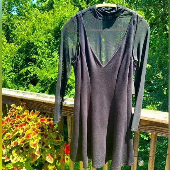 nwt ANTHROPOLOGIE | Maeve Layered Sheer Mini Dress | Little Black Dress | Small - Picture 10 of 13
